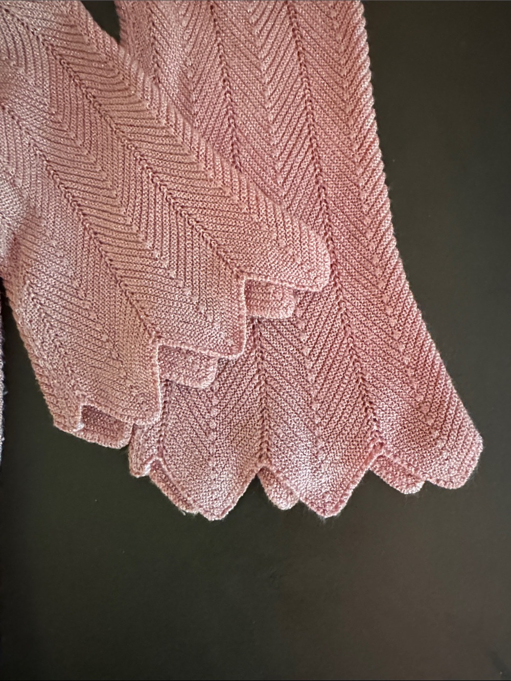 White House Black Market Dusty Rose Lace-Up Chevron Knit Tunic - Picture 5 of 5